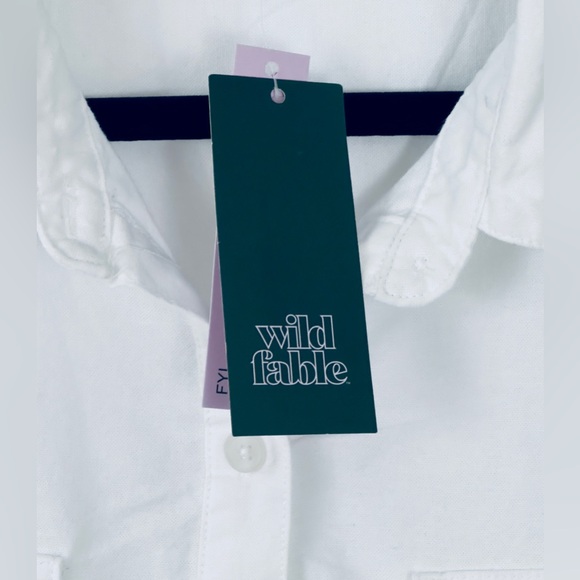 Wild fable White Light Weight Crop Frayed Edge Long Sleeve Top/Jacket La… - Picture 5 of 8